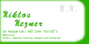 miklos mezner business card